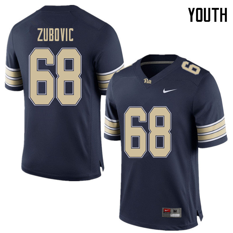 Youth #68 Blake Zubovic Pittsburgh Panthers College Football Jerseys Sale-Home Blue